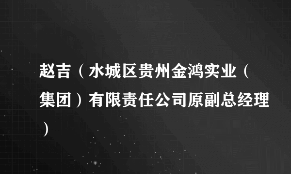 赵吉（水城区贵州金鸿实业（集团）有限责任公司原副总经理）