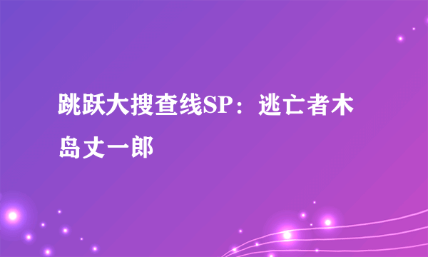 跳跃大搜查线SP：逃亡者木岛丈一郎