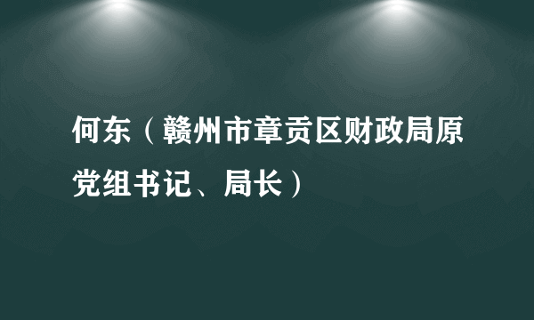 何东（赣州市章贡区财政局原党组书记、局长）