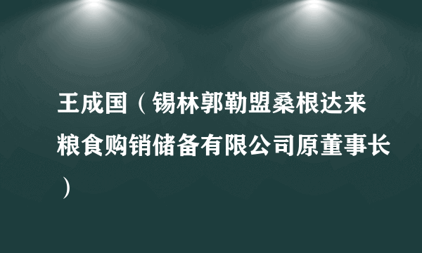 王成国（锡林郭勒盟桑根达来粮食购销储备有限公司原董事长）