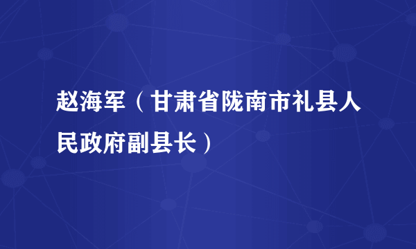 赵海军（甘肃省陇南市礼县人民政府副县长）