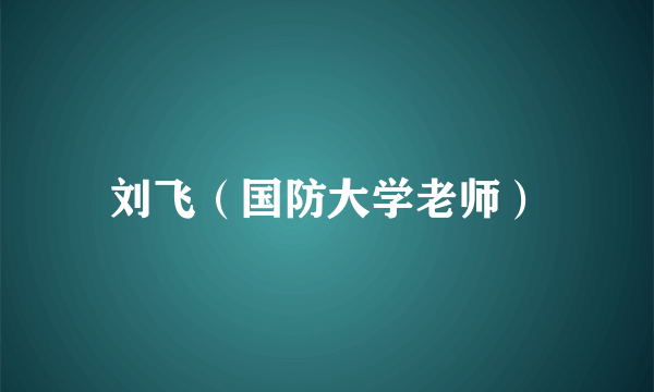 刘飞（国防大学老师）