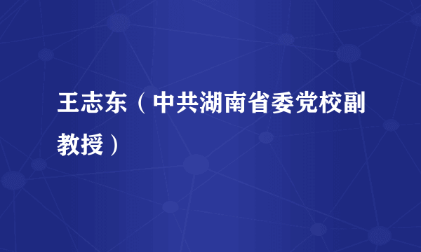 王志东（中共湖南省委党校副教授）