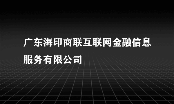 广东海印商联互联网金融信息服务有限公司