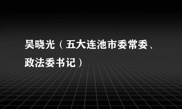 吴晓光（五大连池市委常委、政法委书记）