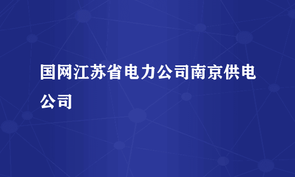 国网江苏省电力公司南京供电公司