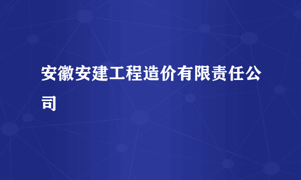 安徽安建工程造价有限责任公司