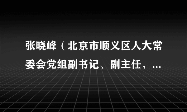 张晓峰（北京市顺义区人大常委会党组副书记、副主任，区总工会主席， 一级巡视员）