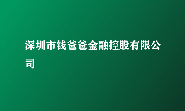 深圳市钱爸爸金融控股有限公司