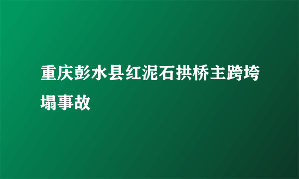 重庆彭水县红泥石拱桥主跨垮塌事故