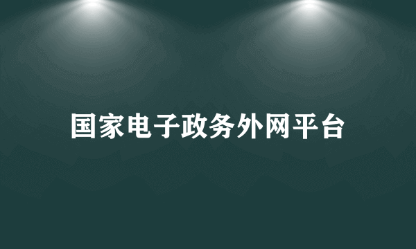 国家电子政务外网平台