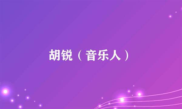 胡锐（音乐人）