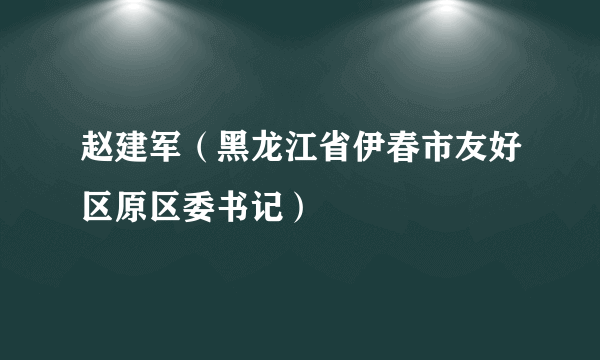 赵建军（黑龙江省伊春市友好区原区委书记）