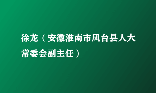 徐龙（安徽淮南市凤台县人大常委会副主任）