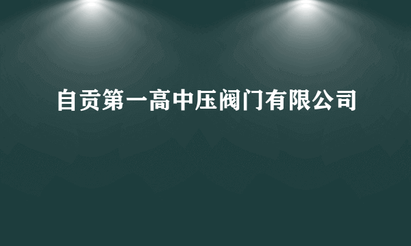 自贡第一高中压阀门有限公司