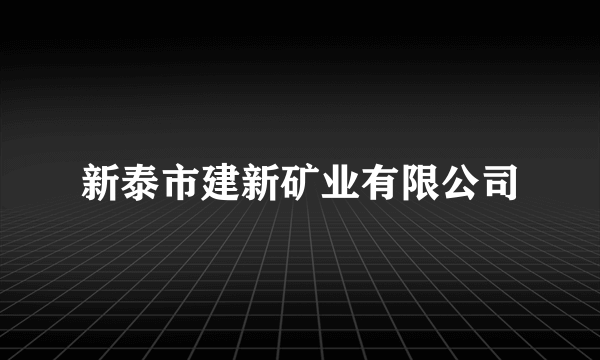 新泰市建新矿业有限公司