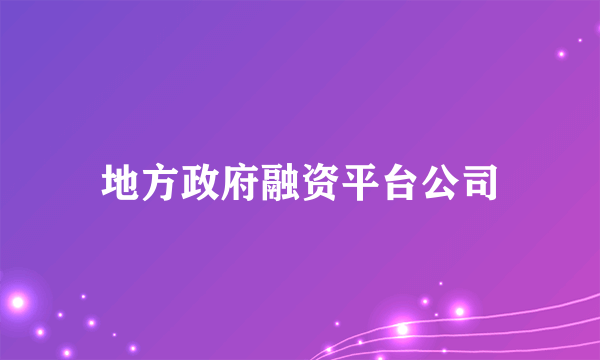 地方政府融资平台公司