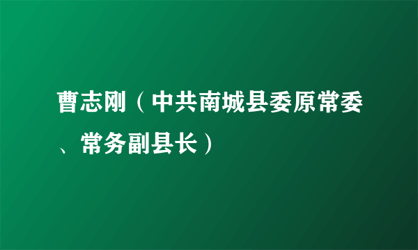 曹志刚（中共南城县委原常委、常务副县长）