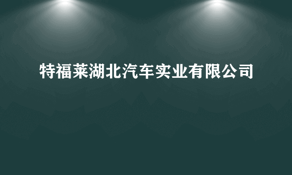 特福莱湖北汽车实业有限公司