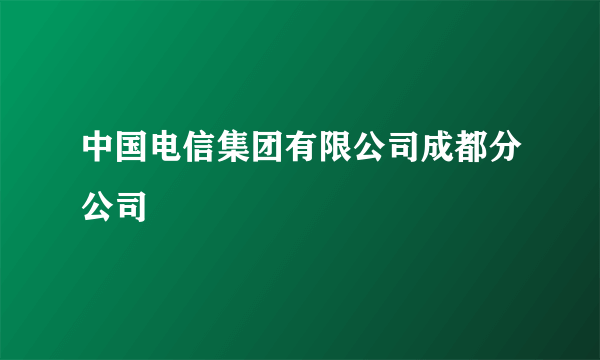 中国电信集团有限公司成都分公司