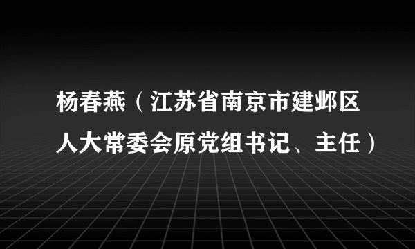 杨春燕（江苏省南京市建邺区人大常委会原党组书记、主任）