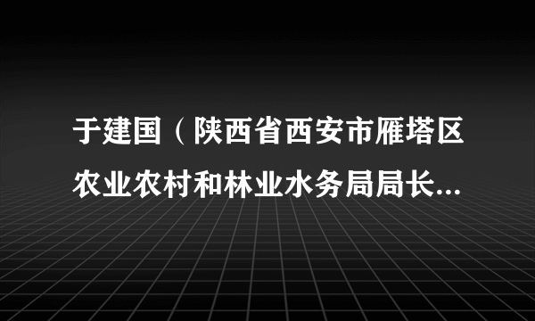 于建国（陕西省西安市雁塔区农业农村和林业水务局局长、西安市雁塔区乡村振兴局局长（兼））