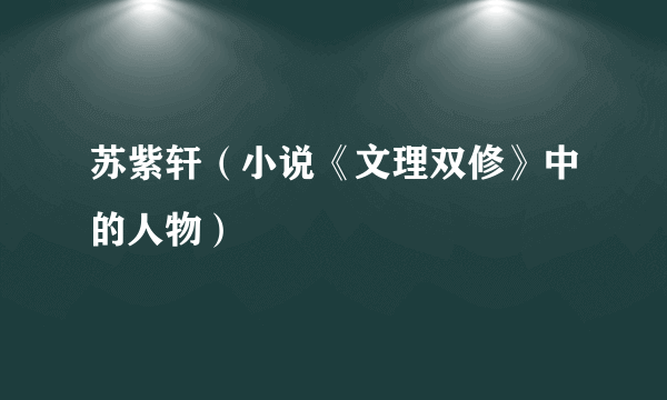 苏紫轩（小说《文理双修》中的人物）