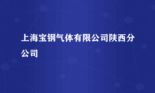 上海宝钢气体有限公司陕西分公司