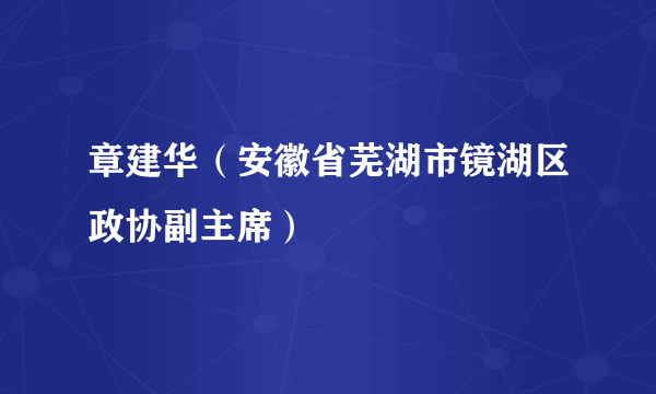 章建华（安徽省芜湖市镜湖区政协副主席）