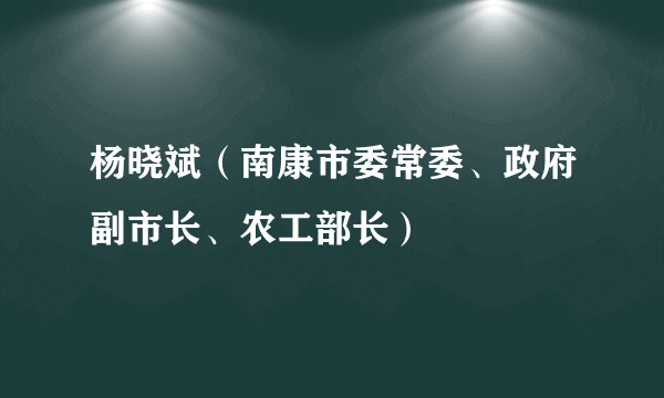 杨晓斌（南康市委常委、政府副市长、农工部长）