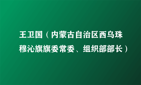 王卫国（内蒙古自治区西乌珠穆沁旗旗委常委、组织部部长）