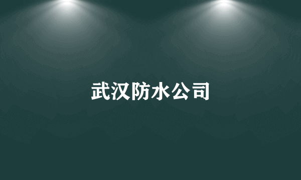 武汉防水公司