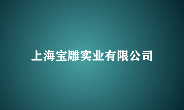 上海宝雕实业有限公司