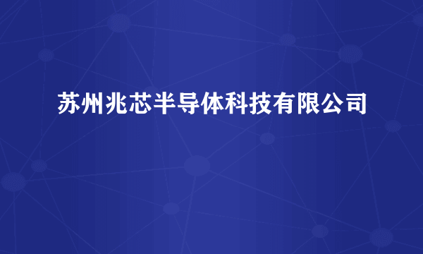 苏州兆芯半导体科技有限公司