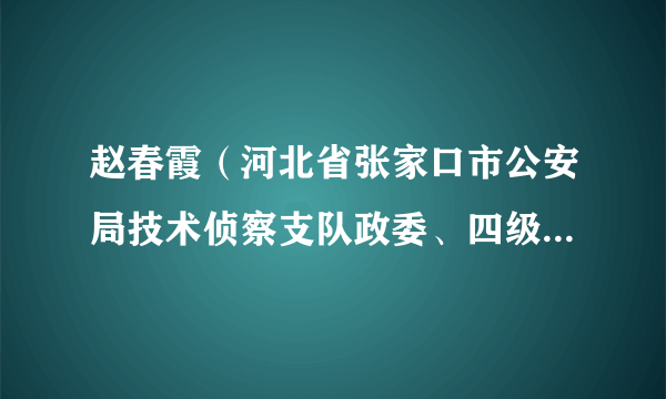 赵春霞（河北省张家口市公安局技术侦察支队政委、四级高级警长）