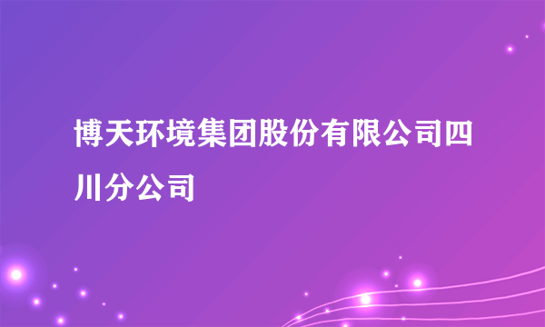 博天环境集团股份有限公司四川分公司