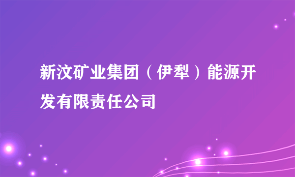 新汶矿业集团（伊犁）能源开发有限责任公司