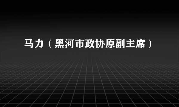 马力（黑河市政协原副主席）