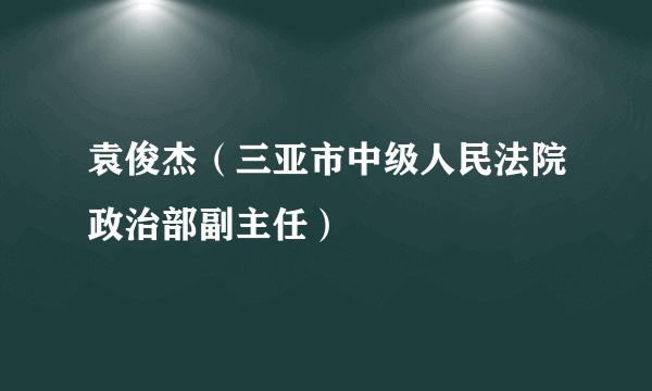 袁俊杰（三亚市中级人民法院政治部副主任）