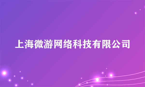 上海微游网络科技有限公司