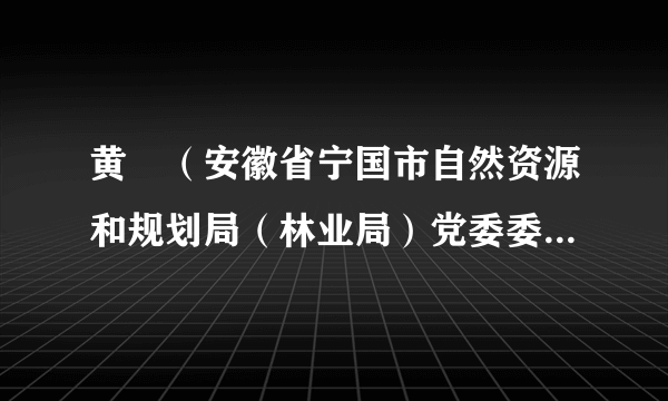 黄珺（安徽省宁国市自然资源和规划局（林业局）党委委员、纪检书记）