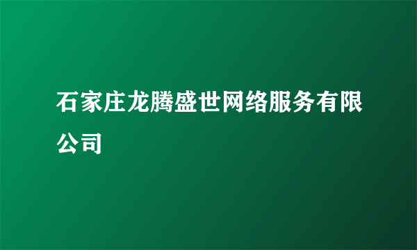 石家庄龙腾盛世网络服务有限公司