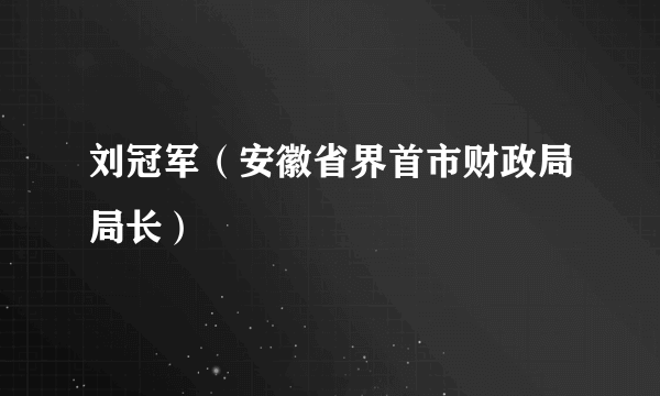 刘冠军（安徽省界首市财政局局长）