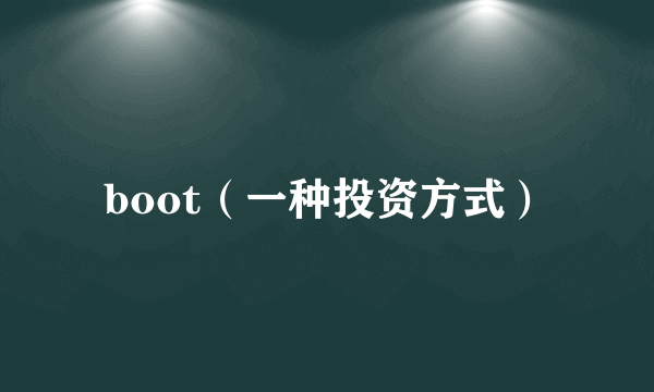 boot（一种投资方式）