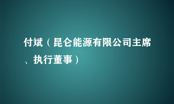 付斌（昆仑能源有限公司主席、执行董事）