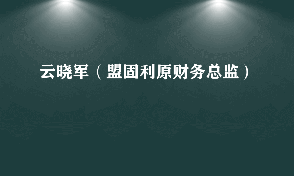 云晓军（盟固利原财务总监）