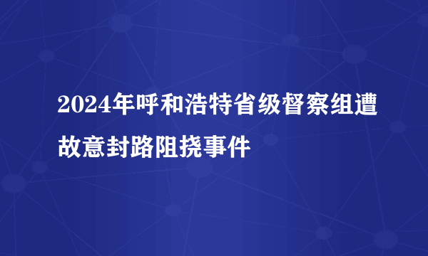 2024年呼和浩特省级督察组遭故意封路阻挠事件