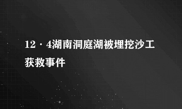 12·4湖南洞庭湖被埋挖沙工获救事件