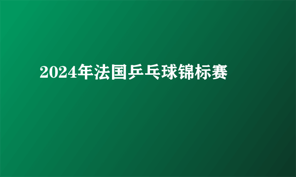 2024年法国乒乓球锦标赛