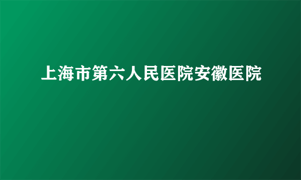 上海市第六人民医院安徽医院